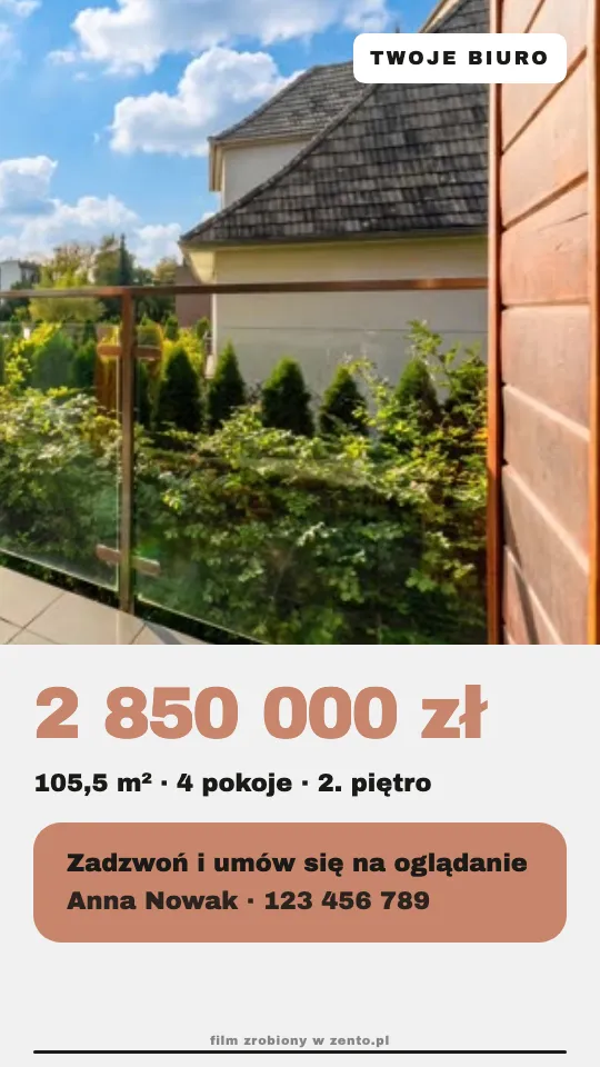 Cena i kontakt, szablon Karta